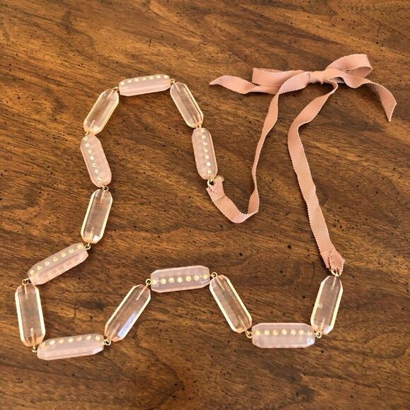 J.Crew | Blush Acetate Link Necklace | Adjustable - Picture 3 of 4